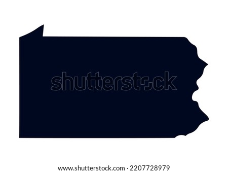 Map of the state of Pennsylvania. Map of the US state isolated on white background. Vector illustration