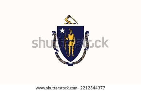 State flag of Massachusetts. Vector illustration