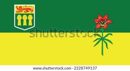 The flag of the Saskatchewan province of Canada. Vector illustration 
