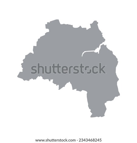 The map of the Tyne and Wear county isolated on white background. Vector illustration