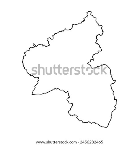 Blank map of Rhineland-Palatinate isolated on white background. Vector illustration
