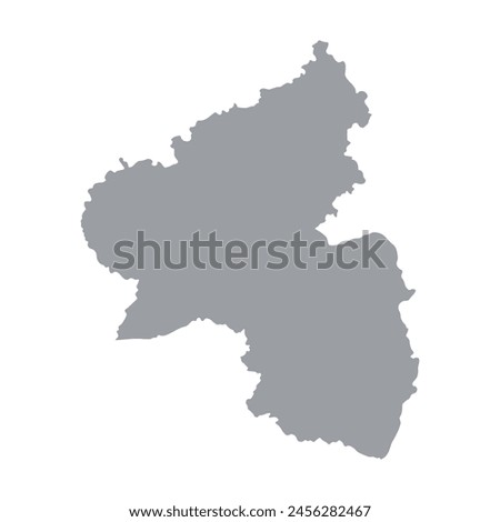 Grey map of Rhineland-Palatinate isolated on white background. Vector illustration