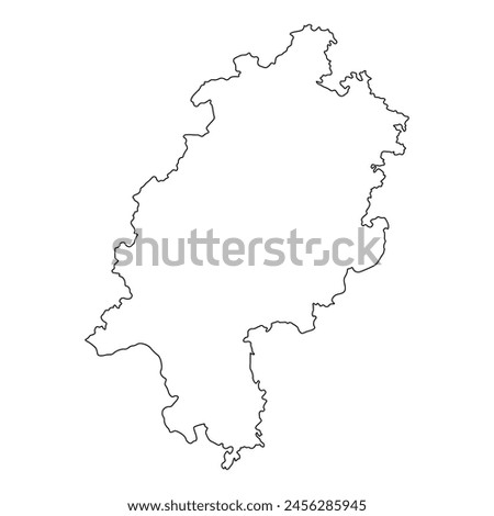 Blank map of Hesse isolated on white background. Vector illustration