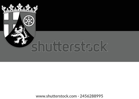 Flag of Rhineland-Palatinate in white and black color isolated on white background. Vector illustration