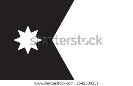 The official flag of the Utah state in white and black color. Vector illustration