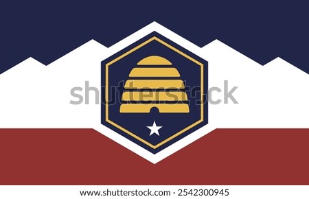 The official flag of the Utah state. Vector illustration