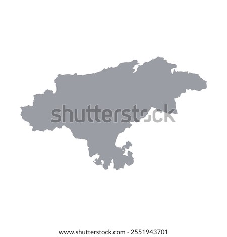 Grey map of Cantabria isolated on white background. Vector illustration