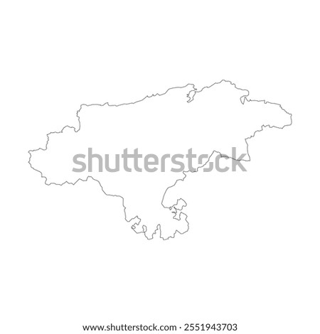 Blank map of Cantabria isolated on white background. Vector illustration