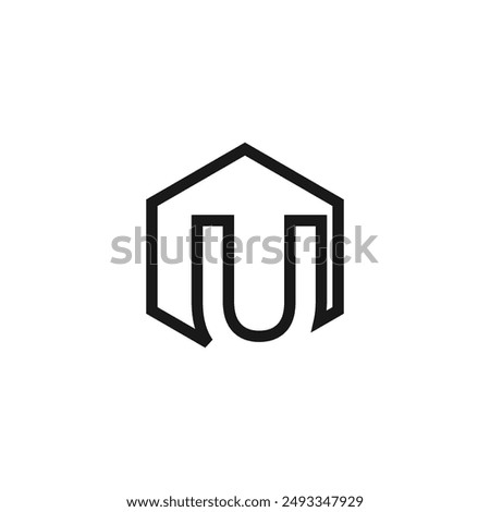 Letter U logo design vector with universal form and creative idea icon