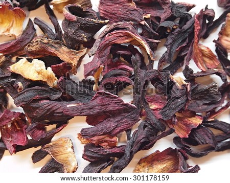 Dry hibiscus tea (Karkade) - commonly know as the tea of Pharaohs.