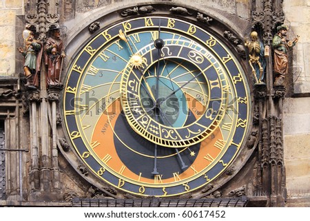 Ancient astronomical Clock on the Old Town Square in Prague