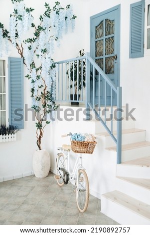 Similar – Image, Stock Photo Italian backyard with shutters and clothesline in early summer