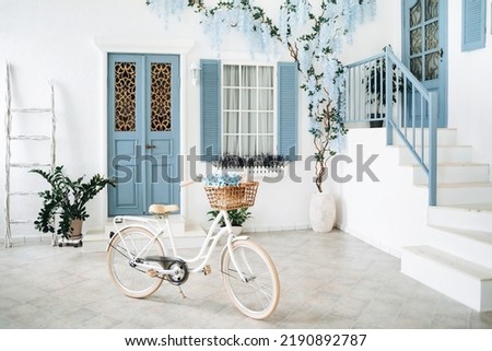 Similar – Image, Stock Photo Italian backyard with shutters and clothesline in early summer