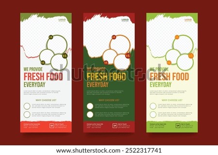 Food rollup banner, Fast food rollup template