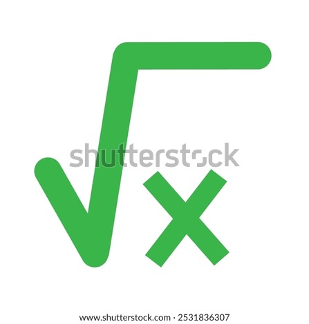 Square root icon pack. Math root number formula vector sign. Mathematic square root of x icon.