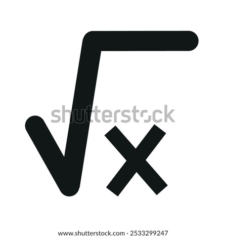 Square root icon pack. Math root number formula vector sign. Mathematic square root of x icon.