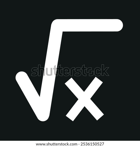 Square root icon pack. Math root number formula vector sign. Mathematic square root of x icon.