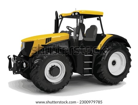 tractor 3d art design vector template isolated white background