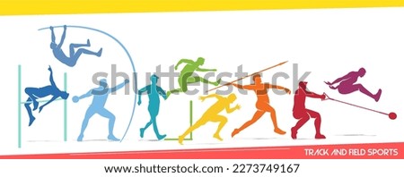 Premium editable vector file of track and field sport player in action best for your digital design and print mockup