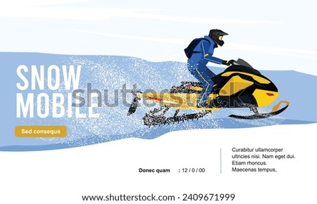 Premium editable vector file of snowmobile with beautiful scene in the background best for your digital design and print mockup