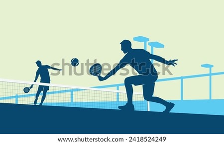 Similar – Image, Stock Photo Paddle tennis player with surgery mask