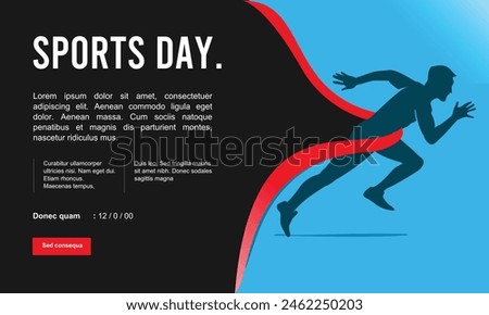 Great elegant vector editable finish line marathon runner with wide blank area for text poster background design for your digital and print