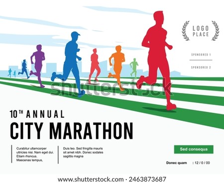 Great elegant vector editable marathon poster background design for your marathon championship event