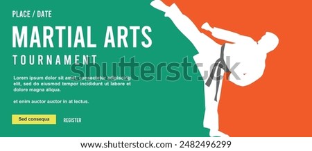 Great elegant vector editable martial art karate or taekwondo poster background design for your martial art championship event