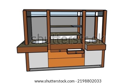 a meatball cart or a typical Indonesian snack place, namely chicken noodles