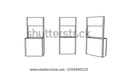 sketch architecture of the display booth with different styles