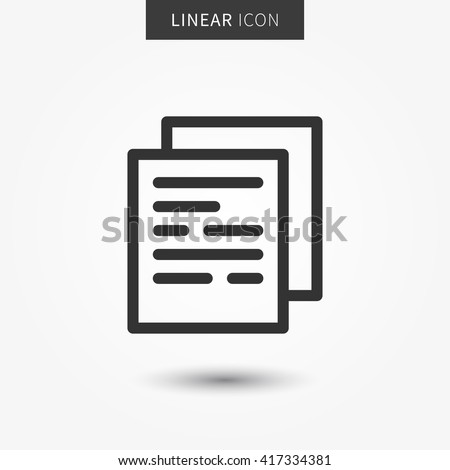 Documents icon vector illustration. Isolated documents symbol. Files outline element. Paper page graphic design pictogram. Office documents outline concept.