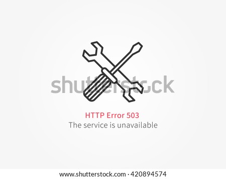 Error 503 page layout vector design. Website 503 page unavailable creative concept. Http 503 page (service is unavailable) creative design. Modern 503 page not found concept.