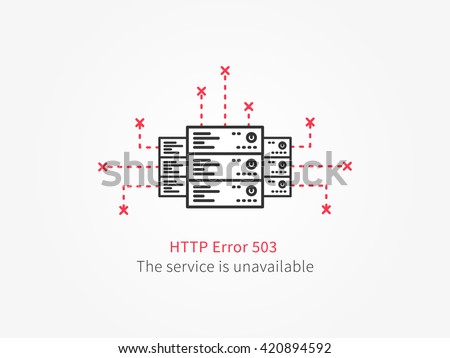 Error 503 page layout vector design. Website 503 page unavailable creative concept. Http 503 page (service is unavailable) creative design. Modern 503 page not found concept.