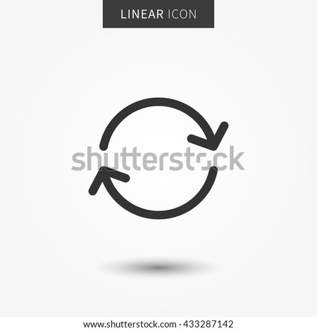 Refresh icon vector illustration. Isolated sync line symbol. Sync icon concept. Refresh symbol line concept. Rotation element. Recycling sign graphic design.