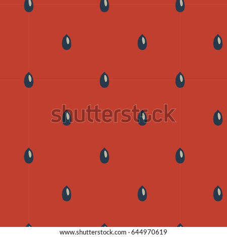 simple seamless red watermellon seeds pattern, vector illustration