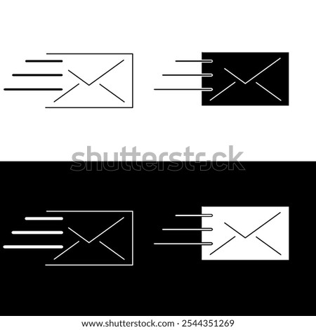 send email icon, line icon envelope, send letter or e mail icon. letter delivery illustration. line vector.