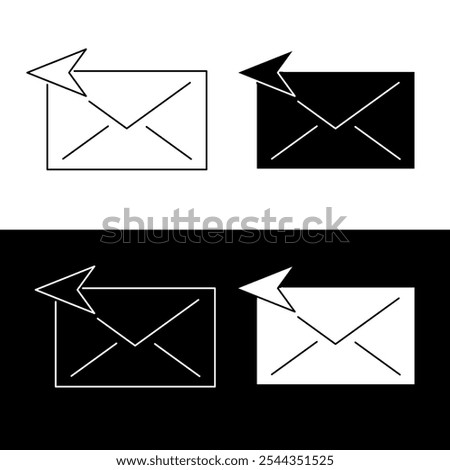 send email icon, line icon envelope, send letter or e mail icon. letter delivery illustration. line vector. eps 1