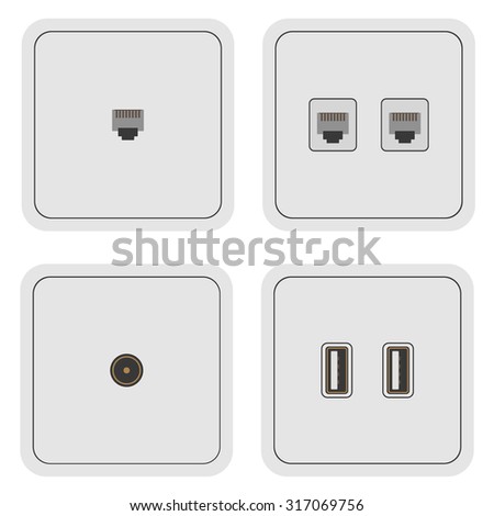 Network TV usb electric power socket AC outlet