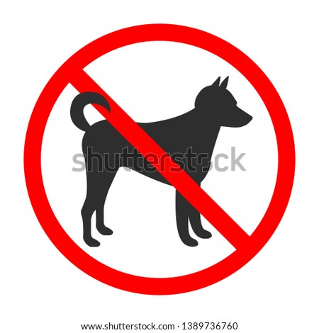 No Dogs Sing. No Animals Allowed. Vector Isolated Illustration. Black Icon on White Field.