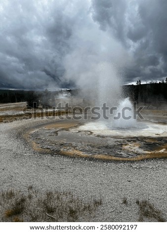 Similar – Image, Stock Photo Scenic landscape of steaming fumaroles in volcanic terrain