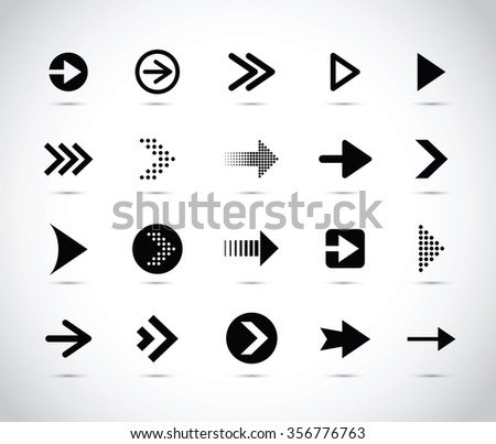 Black Arrow Set Stock Vector Illustration 356776763 : Shutterstock