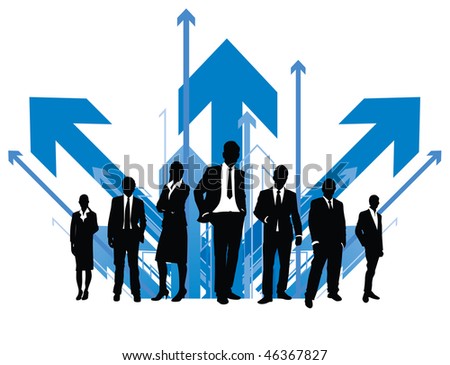 business people with arrow background