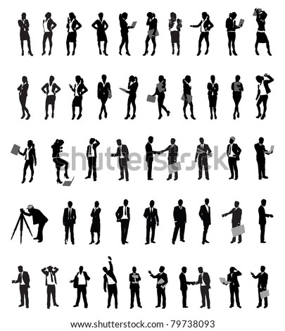 a set of business people silhouettes
