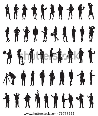 a set of business people silhouettes