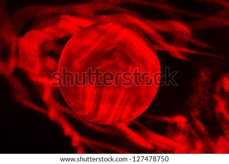 Red Laser Marble / A red translucent marble light painted with a laser light.