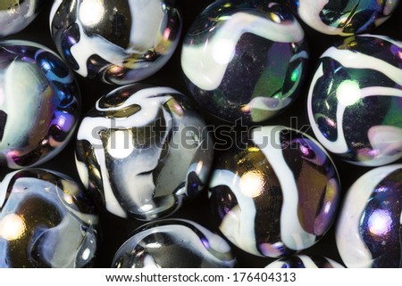 Metallic White Swirl Marbles