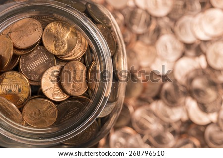 Jar Of Pennies Zdjęcia stock © 