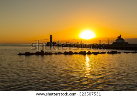 Duluth Lighthouses Sunrise