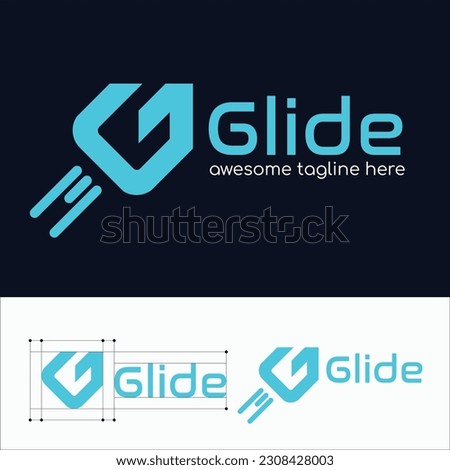 glide logo design, letter g logo template