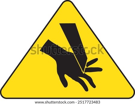 Sharp edges warning sign notice vector